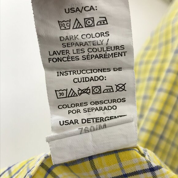 Chaps Easy Care Button Down Shirt Men's Medium Plaid Short Sleeve Woven Casual - Picture 11 of 12